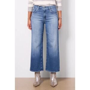 AG Denim Saige Wide Leg Crop Jeans Bellcanyon Medium Wash Blue Mid Rise Size 27